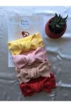 Handmade Ribbed Baby Girl Bandana Set