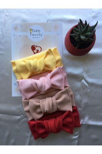 Handmade Ribbed Baby Girl Bandana Set