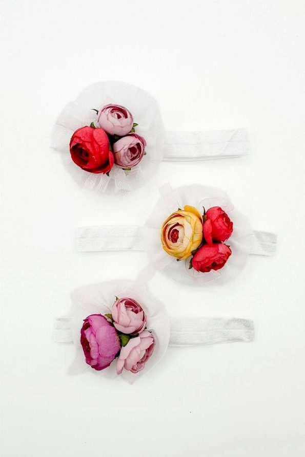 Colorful Floral Baby Girl Bandana Set