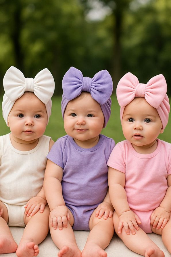 Cherub Baby Double Layer Bow Baby Bonnet