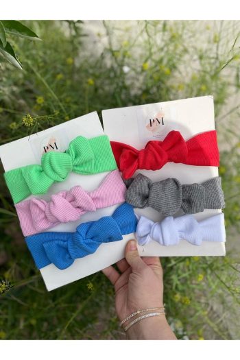 Selda Accessory Girl Baby Ribbed Bandana Set of 6