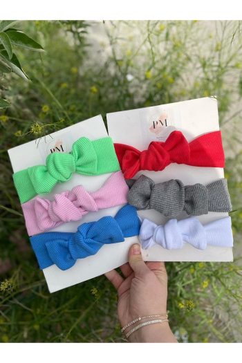 Selda Accessory Girl Baby Ribbed Bandana Set of 6