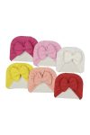 ENIA BABY Solid Color Bow Baby Bonnets Set of 6