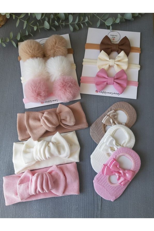 Happymery Baby Girl Bandana Sock Set (12 Pieces)