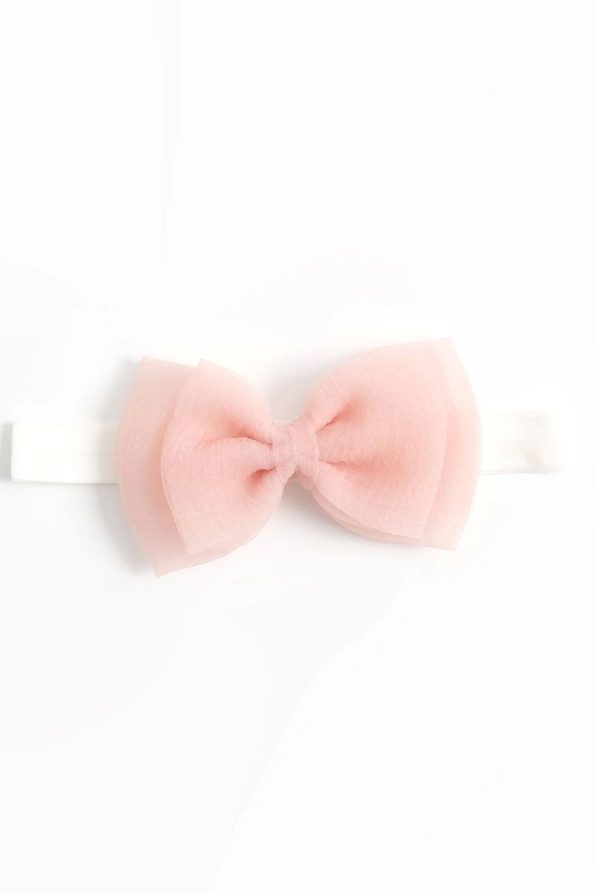 Dalya Organza Bow Design Baby Bandana Set - Blush, Salmon - 0-24 Months