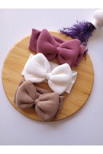 SeherBebeButik Girls' Bow Headband 3-Piece Set
