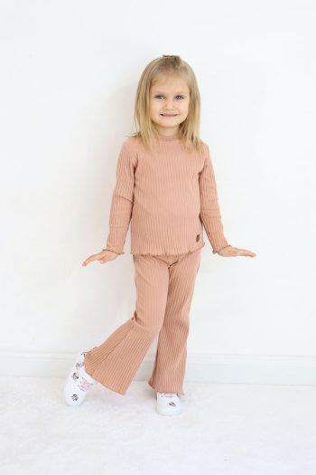 Pijamella Girls' 2-Piece Set Basic Sweatshirt Top and Spanish Cut Pants