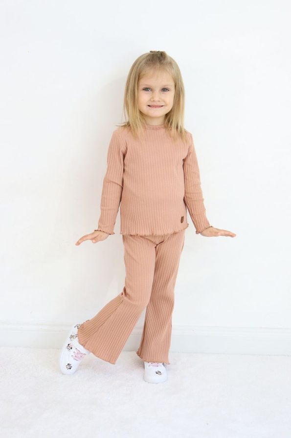 Pijamella Girls' 2-Piece Set Basic Sweatshirt Top and Spanish Cut Pants