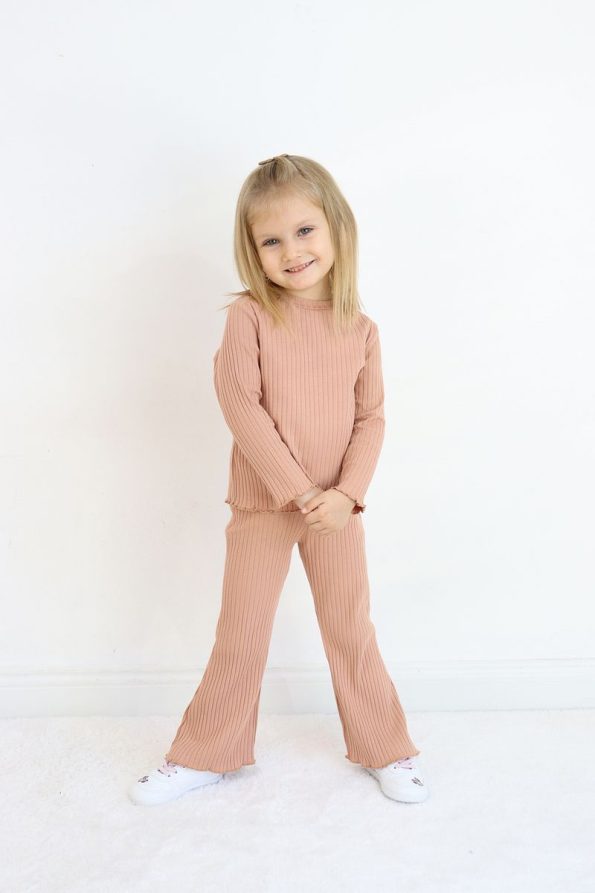 Pijamella Girls' 2-Piece Set Basic Sweatshirt Top and Spanish Cut Pants