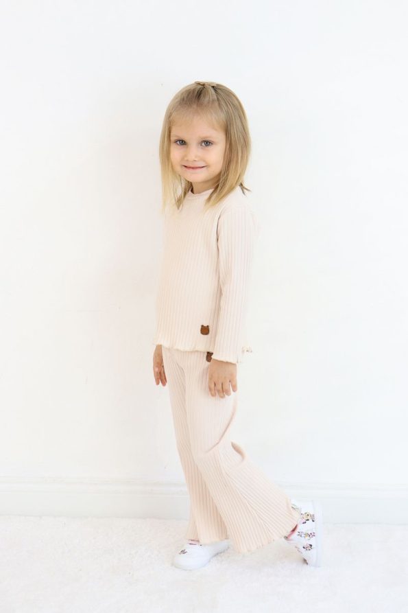 Pijamella Girls' 2-Piece Set Basic Sweatshirt Top and Spanish Cut Bottoms
