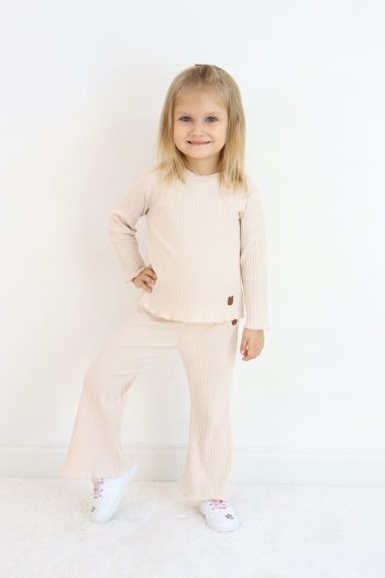 Pijamella Girls' 2-Piece Set Basic Sweatshirt Top and Spanish Cut Bottoms
