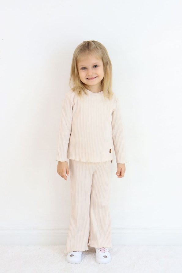 Pijamella Girls' 2-Piece Set Basic Sweatshirt Top and Spanish Cut Bottoms