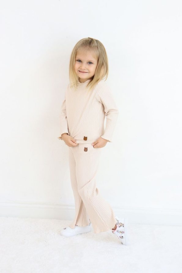 Pijamella Girls' 2-Piece Set Basic Sweatshirt Top and Spanish Cut Bottoms