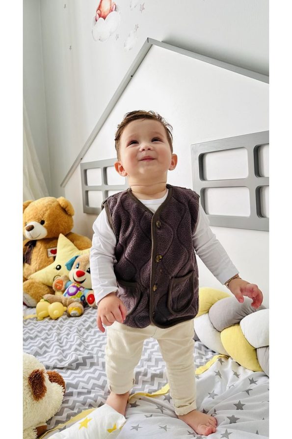 TD Collection Teddy Plush Vest for Kids