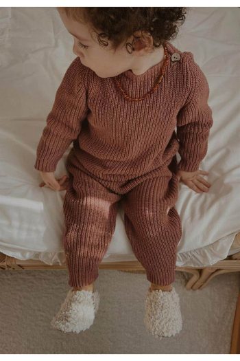 Cigit Knit Set for Ages 1-5 in Dusty Rose