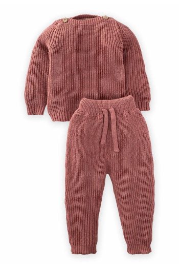 Cigit Knit Set for Ages 1-5 in Dusty Rose
