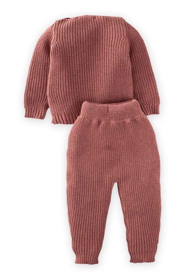 Cigit Knit Set for Ages 1-5 in Dusty Rose