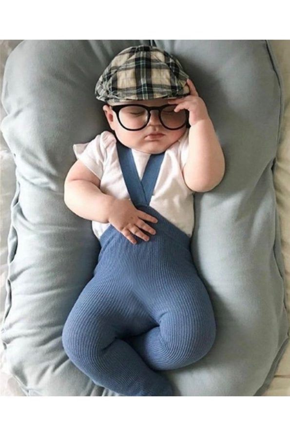 Sparrow Laurel Indigo High Waist Adjustable Baby Knit Leggings