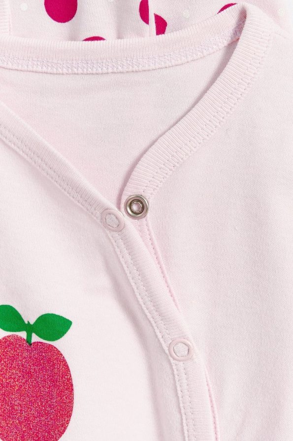 Gambino 100% Cotton Apple Print Footed Baby Romper - White