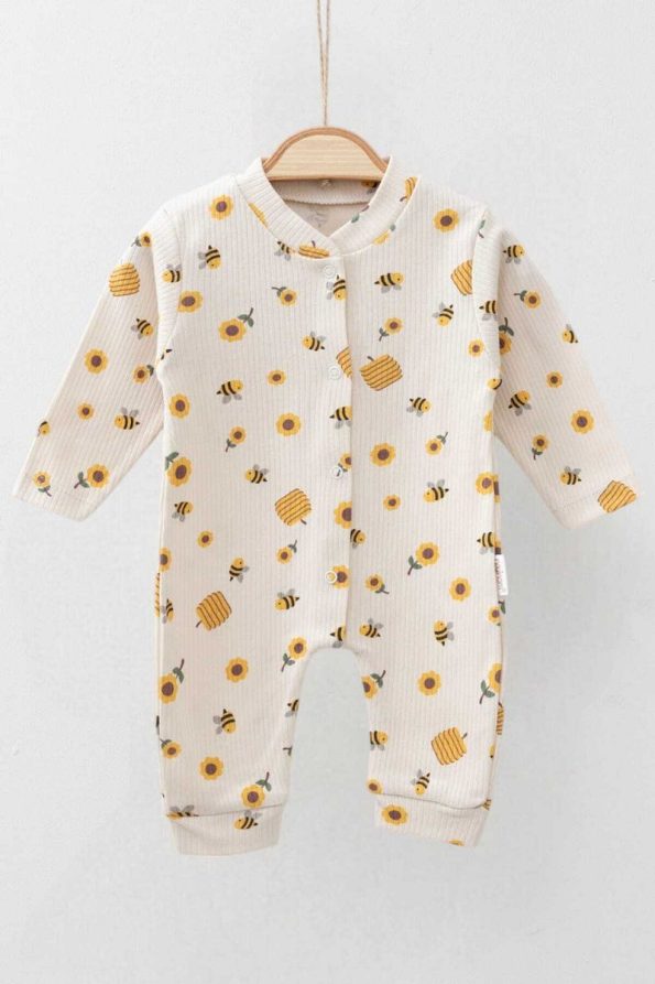 Dynamic Kids Unisex Baby Safari and Bee Print Snapsuit