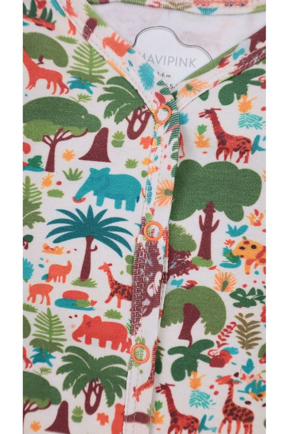 Mavipink Footed Snap Romper Green