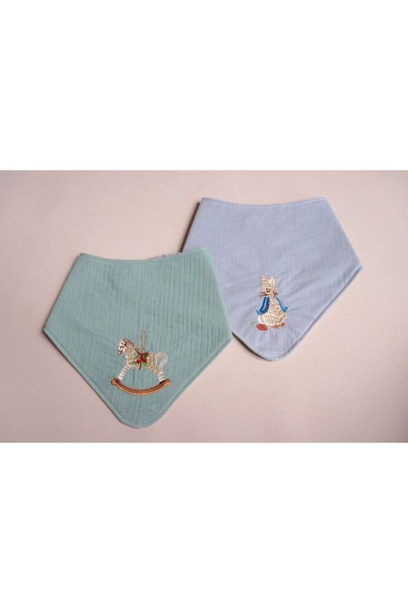 Ilays Beauty Reversible Baby Bib Set (Carousel-Peter Rabbit Blue)