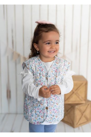 Kirazkids Floral Pattern Plush Baby Vest