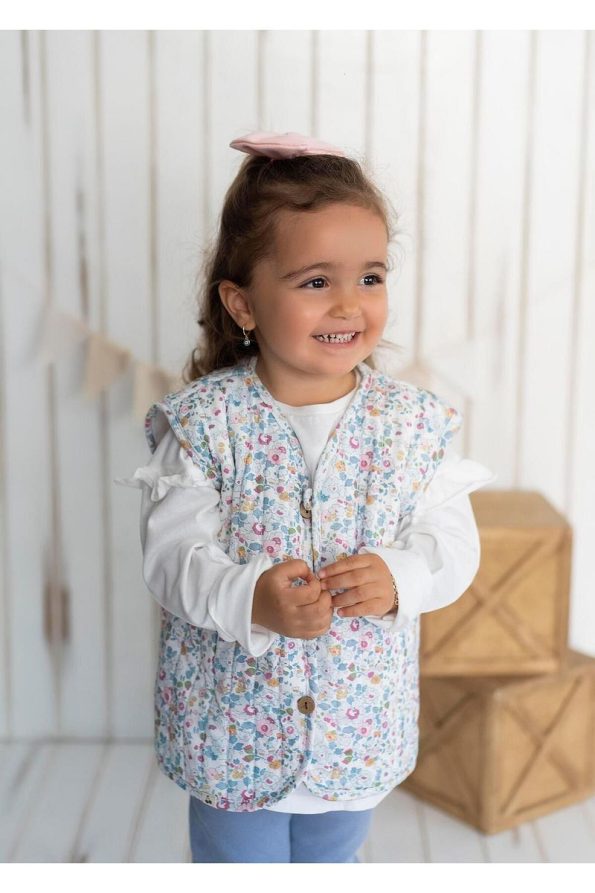 Kirazkids Floral Pattern Plush Baby Vest