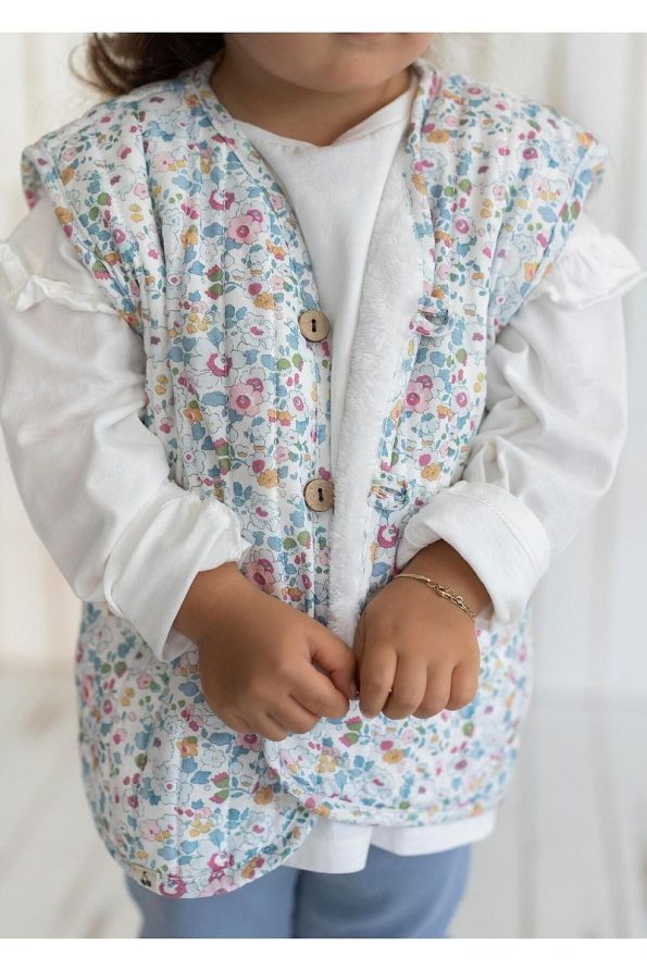 Kirazkids Floral Pattern Plush Baby Vest