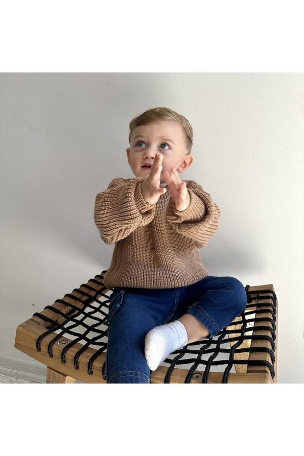 Babily Knit Baby Sweater - Flexible Unisex Oversize, 0-5 Years