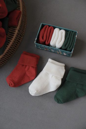 KARAMILA 3-Piece Bamboo Baby Sock Set - Holiday Special Collection