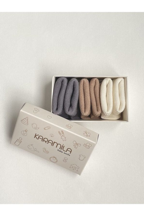 KARAMİLA 3-Piece Baby Bamboo Socks Set