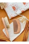 BETSY STUDIO 100% Goat Hair Natural Baby Hair Brush Set