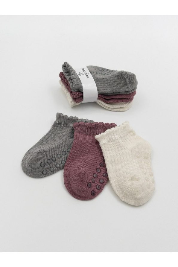 Seamless 3-Pack Baby Girl Bamboo Ruffle Socks