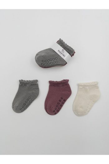 Seamless 3-Pack Baby Girl Bamboo Ruffle Socks