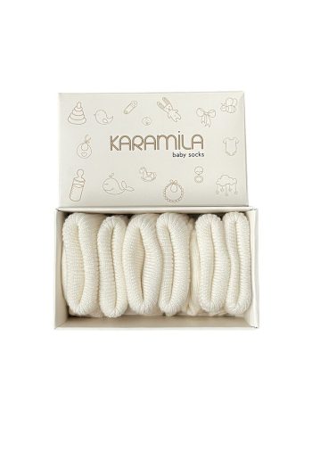 KARAMİLA Baby Bamboo Socks 3-Pack - Newborn White