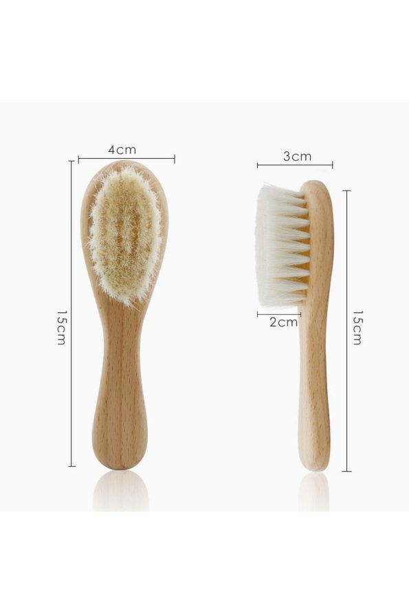 ComesBaby 2-Piece Goat Hair Baby Brush & Mini Oval Comb