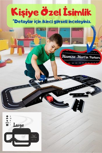 Kalides Wooden Toy Car Racing Track Set (LARGE)