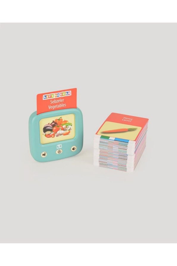 Let's Be Child Educational Turkish-English Talking Flash Cards - Blue
