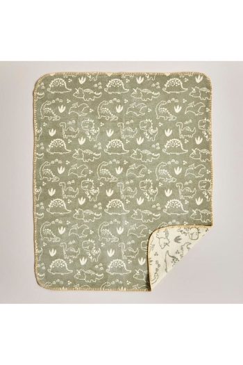 Bella Maison Dino Cotton Baby Blanket Olive Green (100X120 CM)
