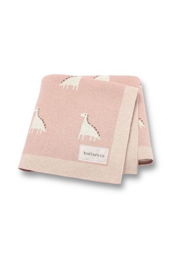 Battani.Co Knit Baby Blanket for Boys and Girls 85cm x 85cm Dino