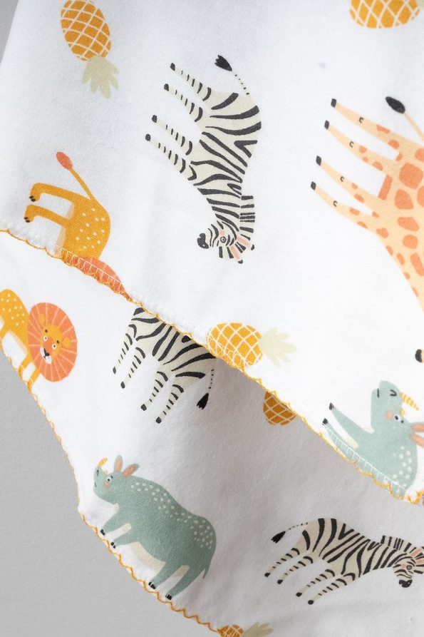 Bebitof Cute Animal Pattern Organic Double Layer Flannel Baby Blanket