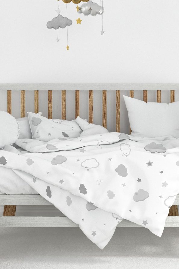 Wheeppo Gray Cloud Duvet Cover Set without Sheets