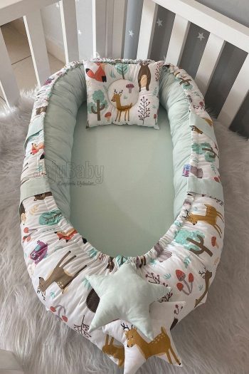 Jaju Baby Cute Forest Luxury Design Organic Cotton Portable Co-Sleeping Baby Nest