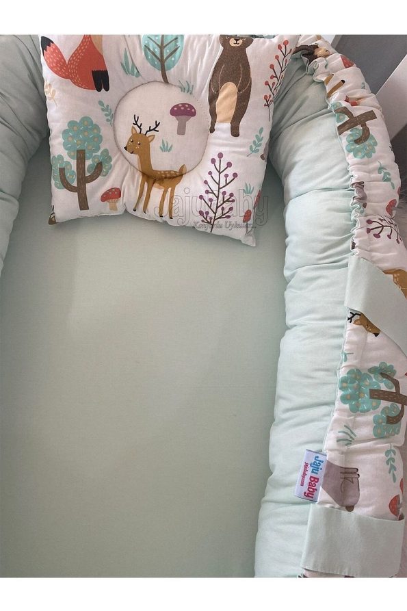 Jaju Baby Cute Forest Luxury Design Organic Cotton Portable Co-Sleeping Baby Nest