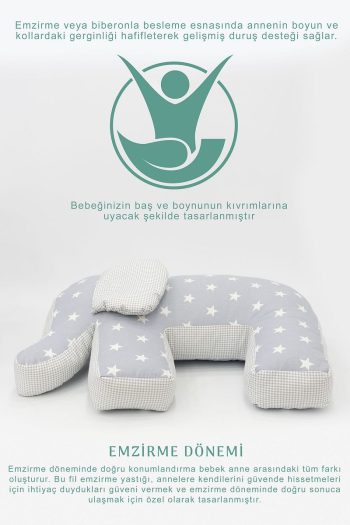 mordesign Pregnancy Pillow and Baby Support Chair, Safari Series, Gray