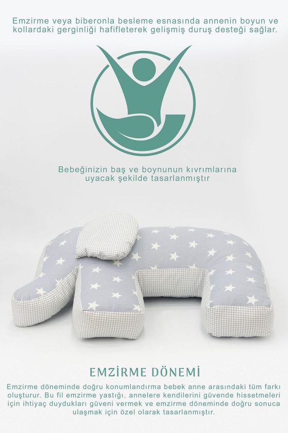 mordesign Pregnancy Pillow and Baby Support Chair, Safari Series, Gray
