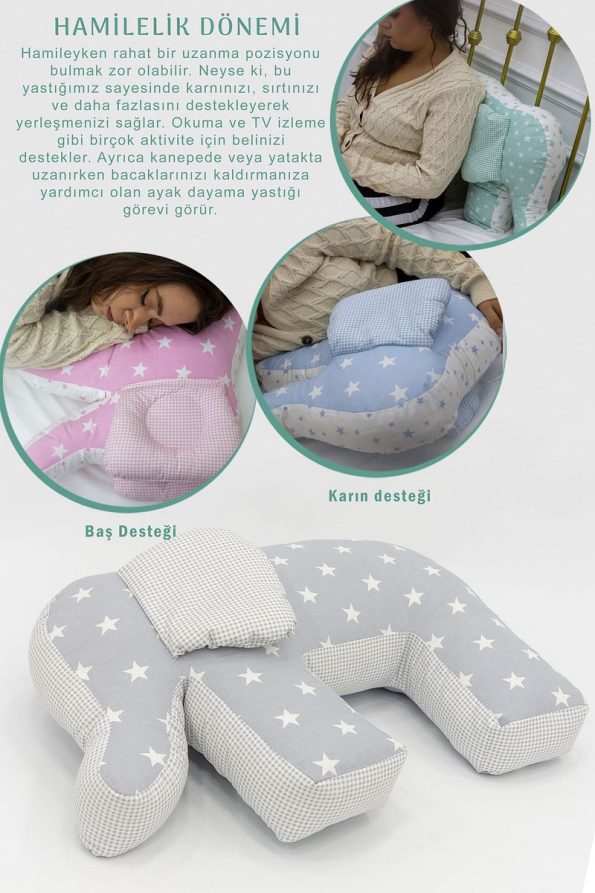 mordesign Pregnancy Pillow and Baby Support Chair, Safari Series, Gray