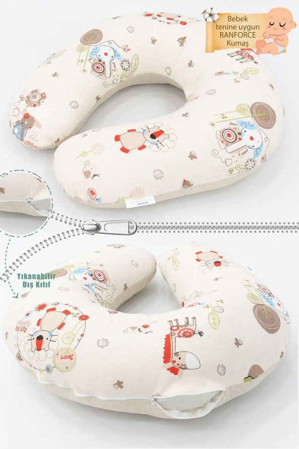 Mordesign Reversible Nursing Pillow / Baby Support Cushion, Maternity Pillow, Cotton Fabric, Animal Series