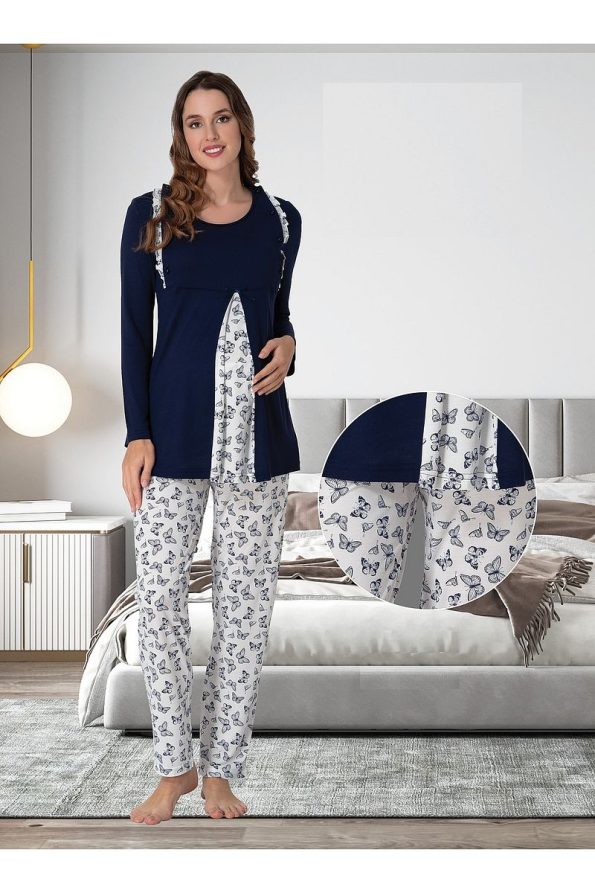 Effortt Printed Maternity Pajama Set